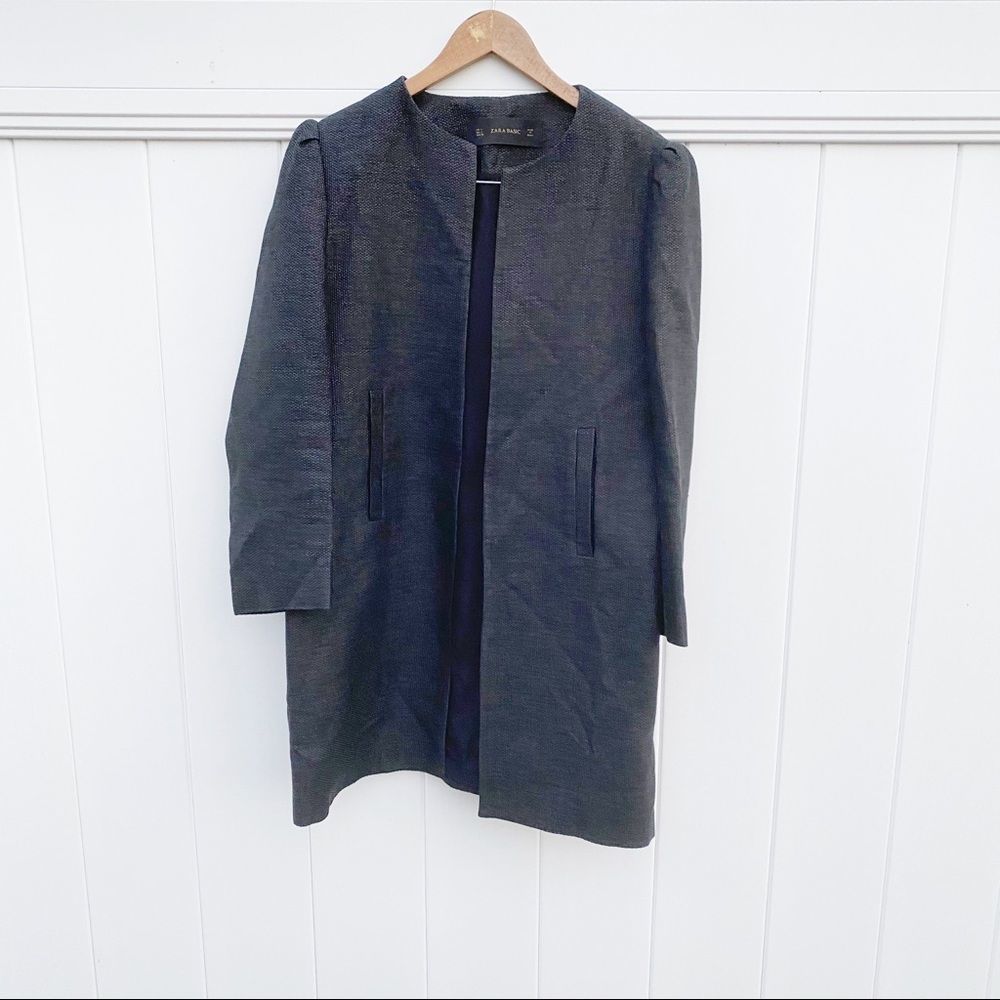 Zara Basic black long coat / blazer large